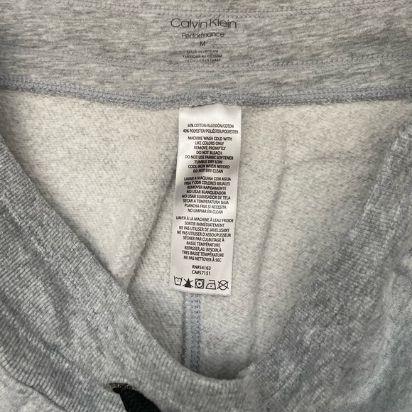Calvin Klein Performance Logo Patch Sweatpants Grey Cozy Fleece Joggers (size M) - Picture 5 of 9